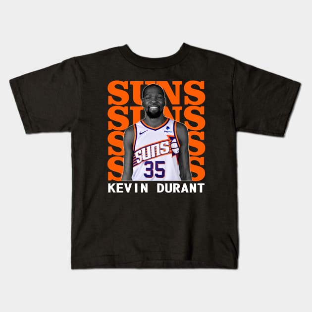 Phoenix Suns Kevin Durant Kids T-Shirt by Thejockandnerd